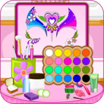 Fashion doll facial painting icon