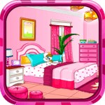 Girly room decoration game icon