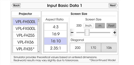 Projection Simulator PC screenshot