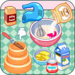 Cook a candy birthday cake icon