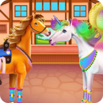 Horse and Unicorn Caring icon