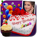 Photo On Birthday Cake - Cake with name and photo icon