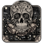 Black Rose Skull keyboard for PC Black Rose Skull keyboard for PC