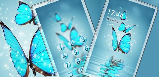 Butterfly blue gleam theme PC screenshot