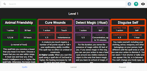 D&D Spell Cards - Free PC screenshot D&D Spell Cards - Free PC screenshot