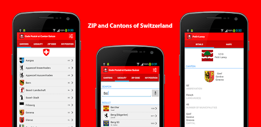 ZIP and Cantons of Switzerland PC screenshot