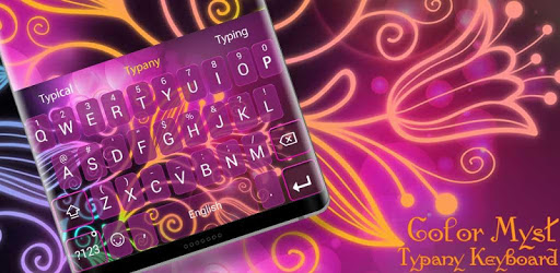 Colorful Neon Flower Typany Keyboard Theme PC screenshot