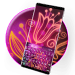 Colorful Neon Flower Typany Keyboard Theme icon