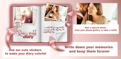 Cute Rose Gold Diary App PC screenshot
