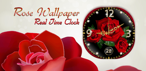 Rose Wallpaper Real Time Clock PC screenshot