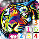Free Glitter color by number icon