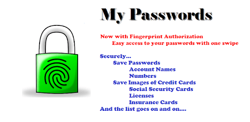 My Passwords PC screenshot