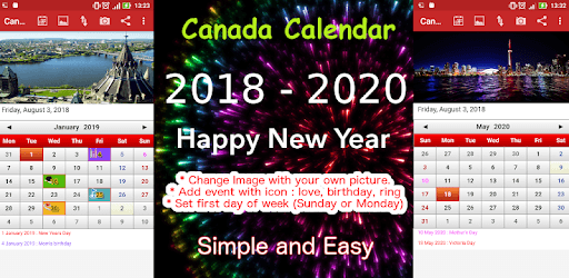 Canada Calendar 2019 PC screenshot Canada Calendar 2019 PC screenshot