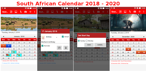 South African Calendar 2018 PC screenshot