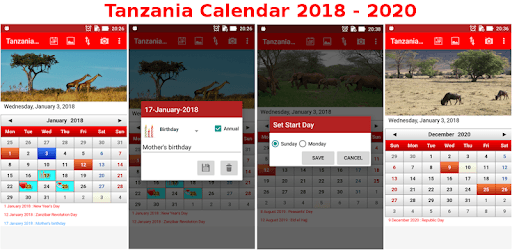 Tanzania Calendar 2018 PC screenshot Tanzania Calendar 2018 PC screenshot
