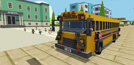 Mr. Blocky School Bus Driver: American Highschool PC screenshot
