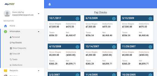 Alliance Payroll MyPay PC screenshot