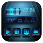 Blue launcher theme &wallpaper icon