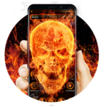 Flaming skull launcher theme &wallpaper for PC