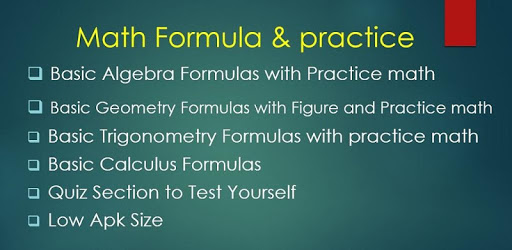 Math Formula with Practice PC screenshot Math Formula with Practice PC screenshot