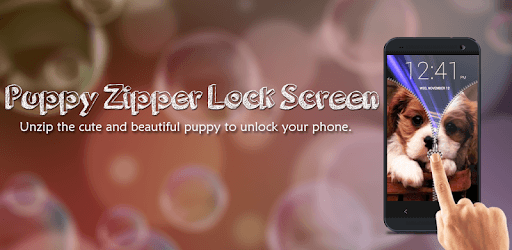 Puppy Dog Zipper Lock Screen PC screenshot