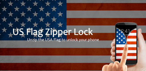 US Flag Zipper Lock Screen PC screenshot