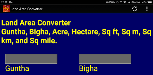 India Land Area Converter PC screenshot