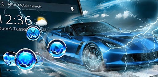 Blue Lightning Cool Car theme & wallpapers PC screenshot