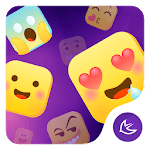 Yellow Mini Cute Emoji - APUS Launcher theme for PC