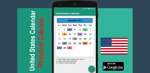 USA Holidays Calendar PC screenshot