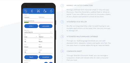 D20 - Dnd 5th Character Sheet PC screenshot D20 - Dnd 5th Character Sheet PC screenshot