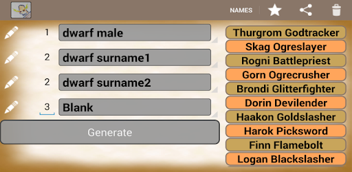 Generate Fantasy Names PC screenshot Generate Fantasy Names PC screenshot