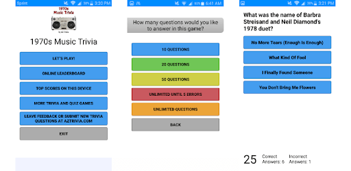 1970s Music Trivia PC screenshot