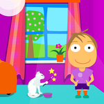 Boy and cat - for children for PC Boy and cat - for children for PC