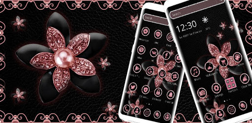 Black Diamond Flower Theme PC screenshot