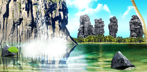 Tropical Waterfall Wallpaper PC screenshot