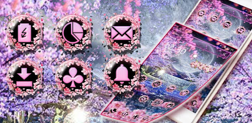 Pink Blossom Night Theme PC screenshot Pink Blossom Night Theme PC screenshot