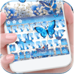 Blue Butterfly Keyboard Theme Baby's Breath Flower for PC Blue Butterfly Keyboard Theme Baby's Breath Flower for PC