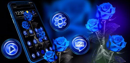 Romantic Blue Rose Theme PC screenshot