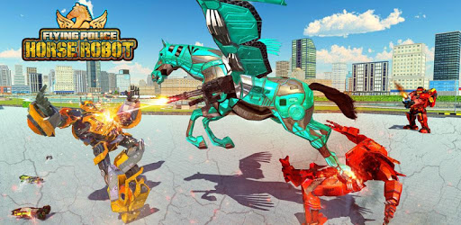 US Police Transform Robot Unicorn Flying Horse PC screenshot