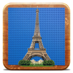 Eiffel Tower in bricks icon