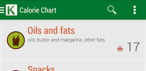 Calorie Chart PC screenshot
