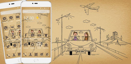Cartoon Lovers Paper Theme PC screenshot
