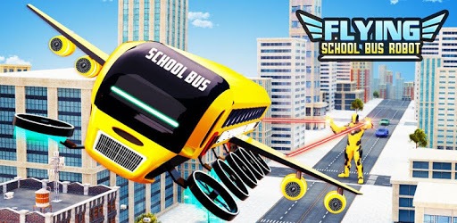 Flying School Bus Robot: Hero Robot Games PC screenshot