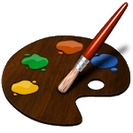 Educational brain kids painting games icon