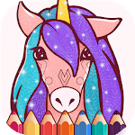 Animated Glitter Coloring Book - Unicorn icon