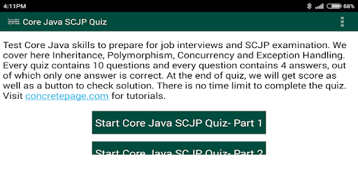 Core Java SCJP Quiz Questions PC screenshot