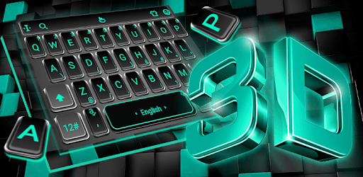 3D Black Tech Keyboard Theme PC screenshot