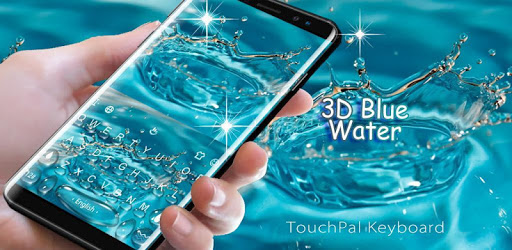 3D Blue Water Keyboard Theme PC screenshot