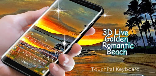 Live 3D Golden Beach Keyboard Theme PC screenshot